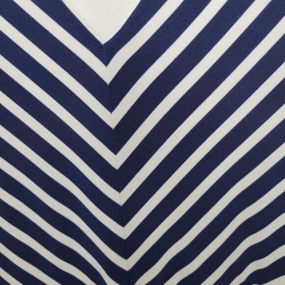 Lauren Ralph Lauren Dress XL Midi Blue White Striped Preppy Nautical V Neck - Picture 4 of 11